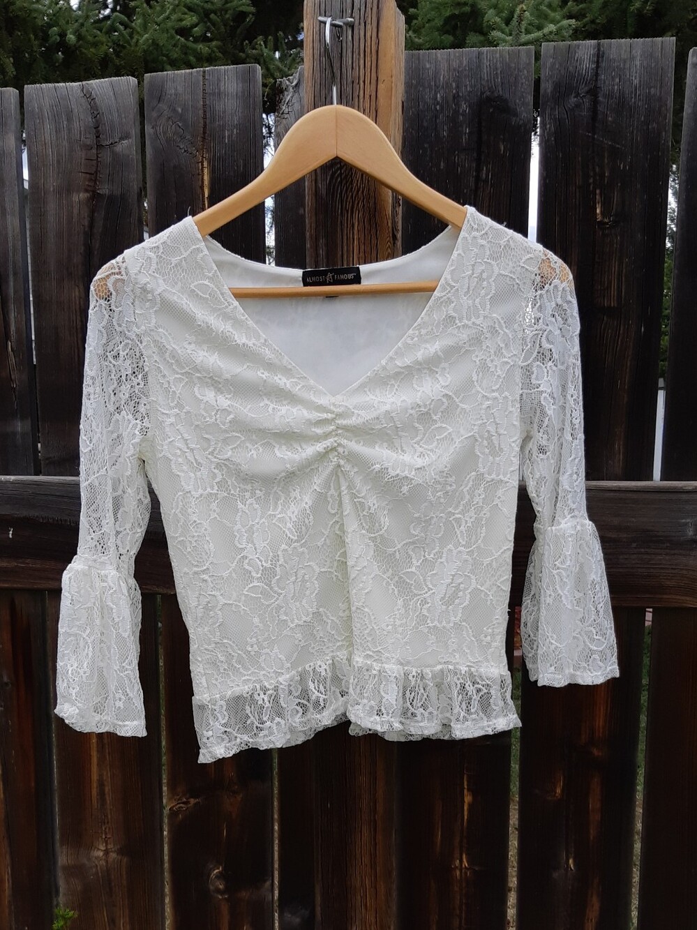 Almost Famous White Lace Top